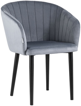 Стул с подлокотниками Нейтон, велюровый серого цвета