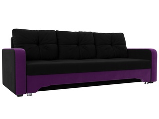 Диван-кровать Ник-3, черный/фиолетовый/микровельвет