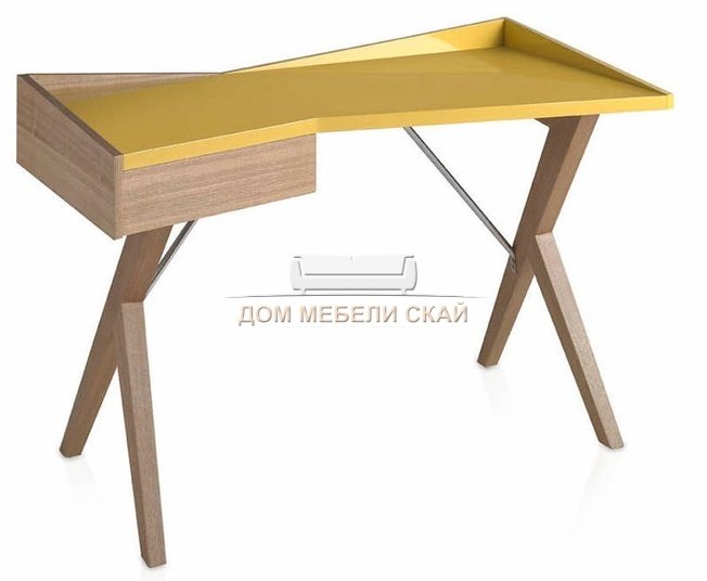 Письменный стол Comodidad, дуб/желтый лак