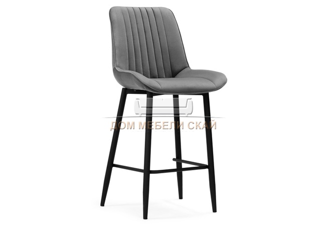 Полубарный стул Седа, велюр темно-серый/черный
