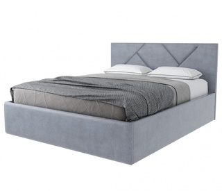 Кровать двуспальная 180х200 Лима с ПМ, серо-голубой велюр