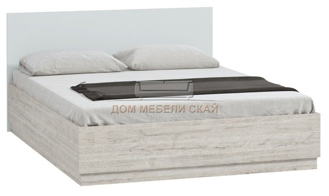 Кровать двуспальная Стелла 1600, пикар/белый снег