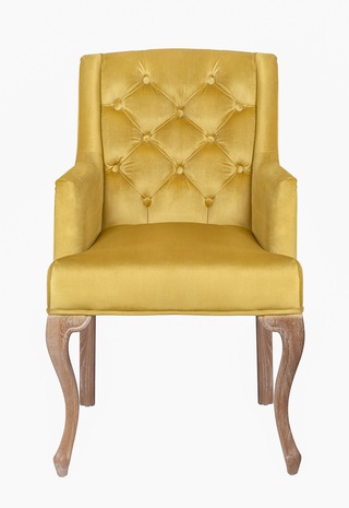 Кресло Deron, желтый велюр gold
