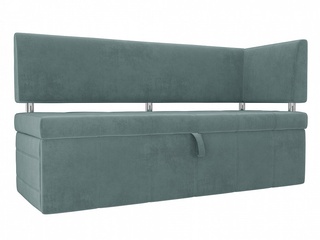 Кухонный диван Стоун с правым углом, бирюзовый велюр