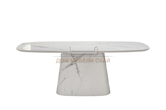 Стол обеденный Уэльс, белый мрамор