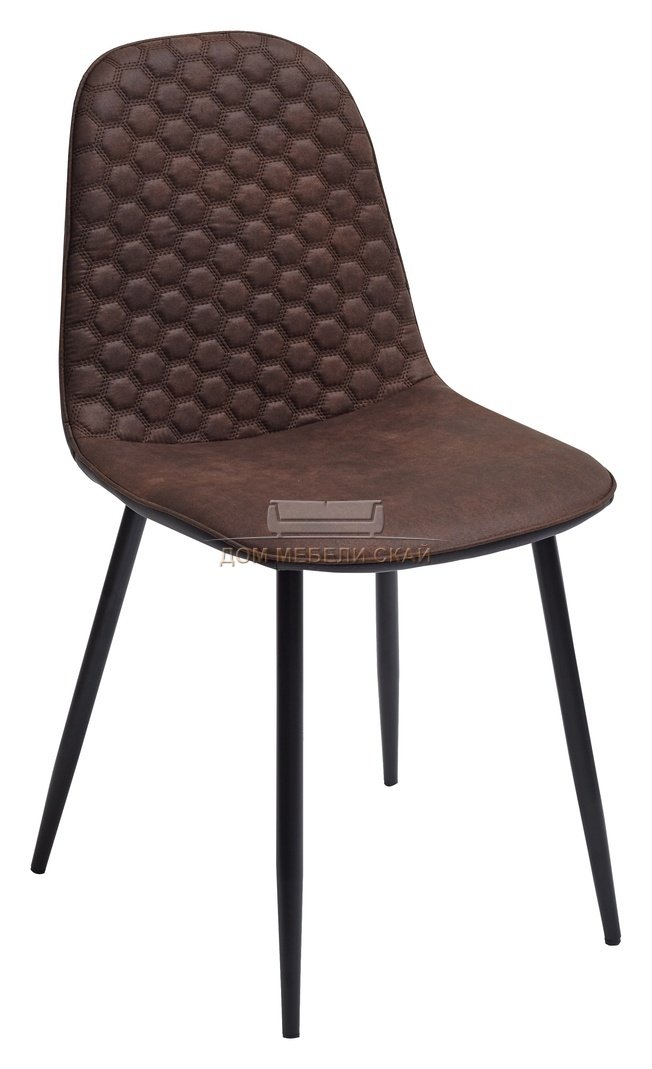 Стул LION, pk-03/pu-1 black велюровый коричневого цвета