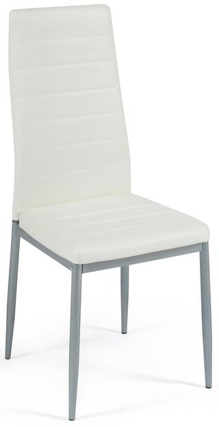 Стул Easy Chair mod. 24, экокожа светло-бежевого цвета/серый