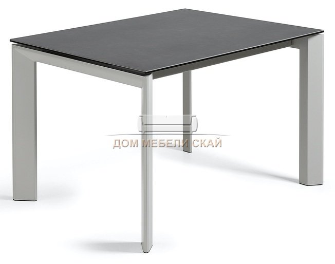 Стол обеденный раздвижной Atta 120(180)x80 серый, фарфоровый вулкано roca CC0181VR