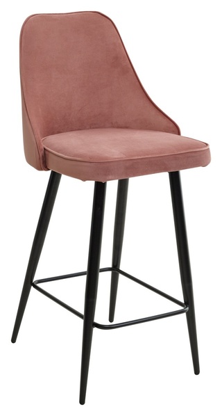 Полубарный стул NEPAL-PB, велюровый розового цвета