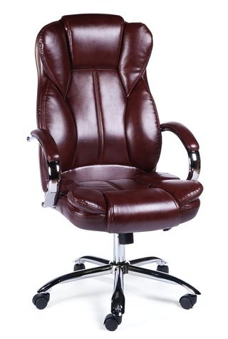 Кресло офисное Верса, brown/сталь/хром/темно-коричневая экокожа