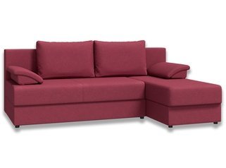 Угловой диван-кровать Лира без боковин, винная рогожка