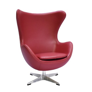 Кресло EGG CHAIR, натуральная кожа красного цвета