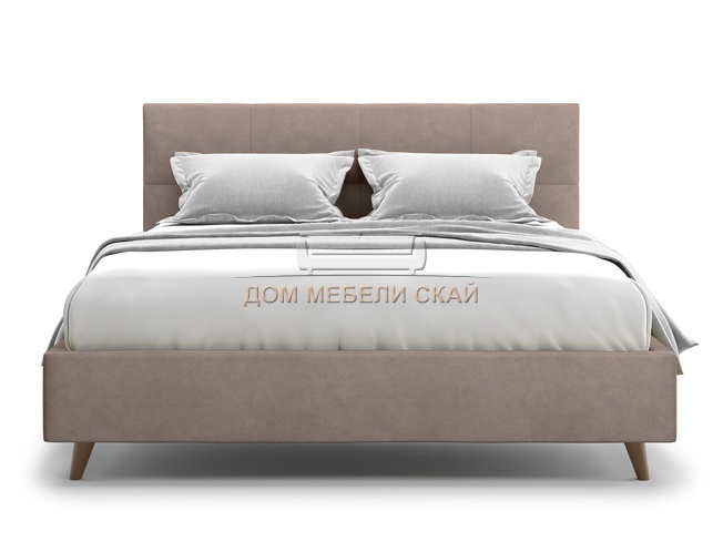 Кровать полутороспальная 140x200 Garda Lux, коричневый велюр velutto 22