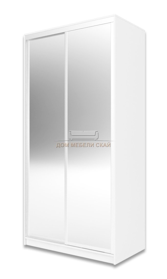 Шкаф-купе Юпитер 2-дверный зеркальный 1200 (глубина 600, высота 2400), белый