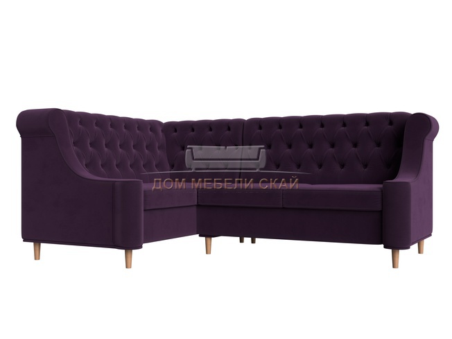 Угловой диван левый Бронкс, фиолетовый/велюр
