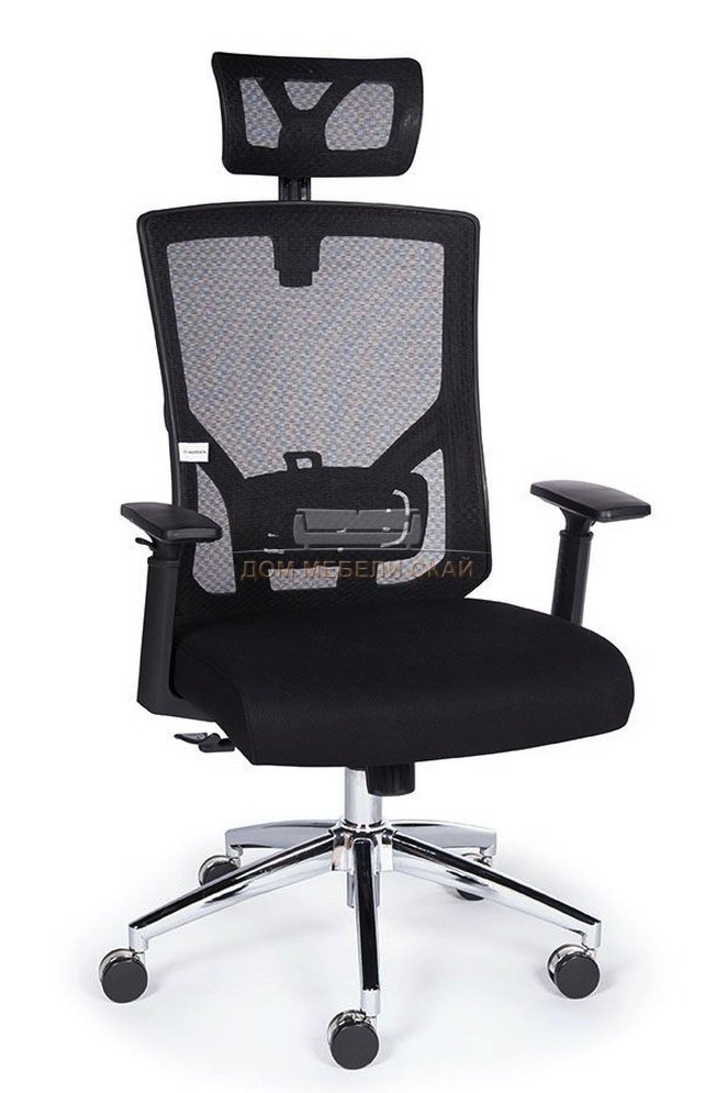 Кресло офисное Гарда SL, черный пластик/черная сетка/черное сиденье
