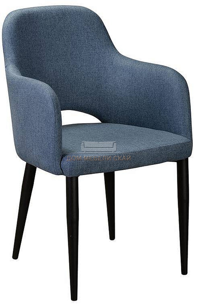Стул-кресло Ledger Сканди, рогожка темно-синего цвета блю арт/черный