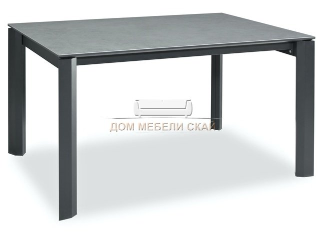 Стол обеденный раздвижной TORNADO 158, антрацит/светло-серый