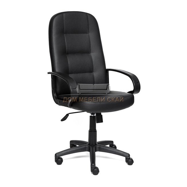 Кресло офисное Девон Devon, черная  перфорированная экокожа