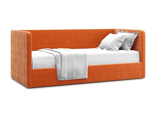 Кровать-кушетка мягкая Brenta 120x200 с ПМ, оранжевый велюр velutto 27