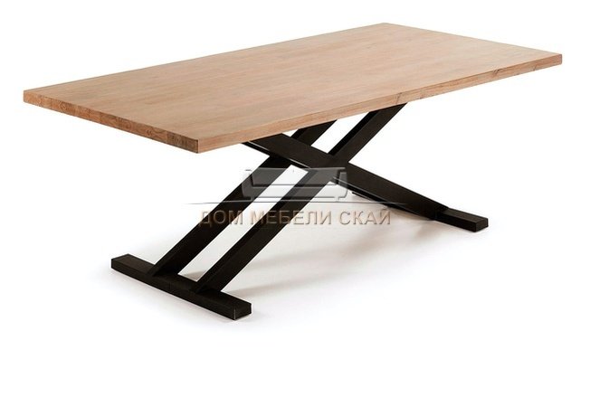 Стол обеденный Vita 90x160, бежевый/черный