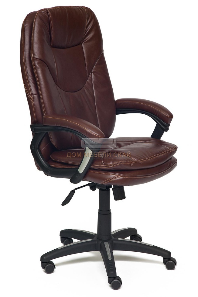 Кресло офисное Комфорт Comfort, экокожа коричневого цвета 2 TONE