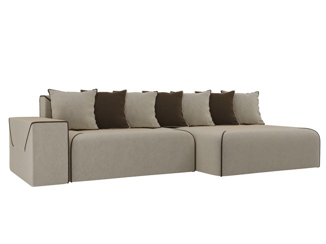 

Угловой диван-кровать правый Кёльн, бежевый/коричневый/микровельвет