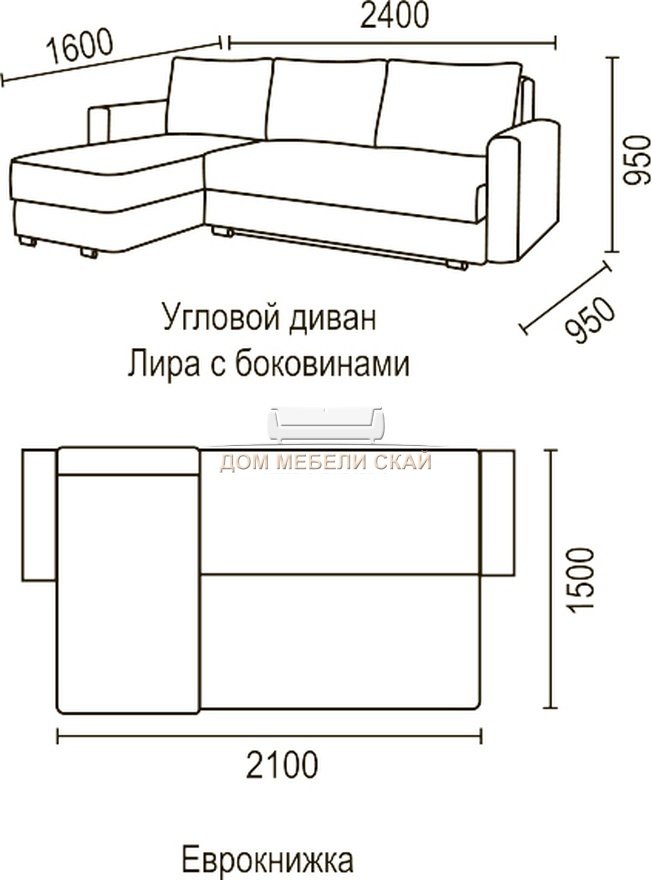 Чертеж дивана с размерами своими руками