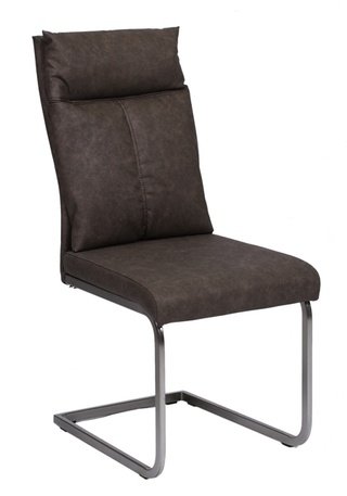 Стул металлический RELAX, экокожа коричневого цвета/хром каркас