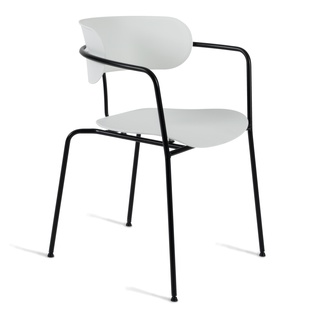 Кресло VAN HALLEN mod. 2433, пластиковый белого цвета/черный