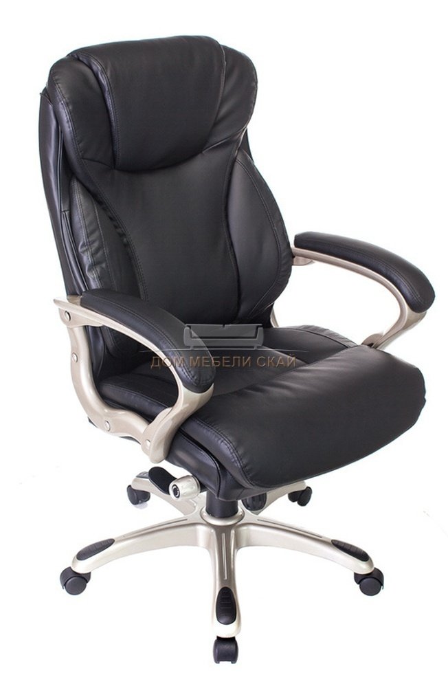 Кресло руководителя T-9916, черная экокожа