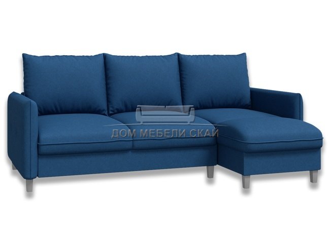 Угловой диван-кровать Лофт компакт, синяя рогожка