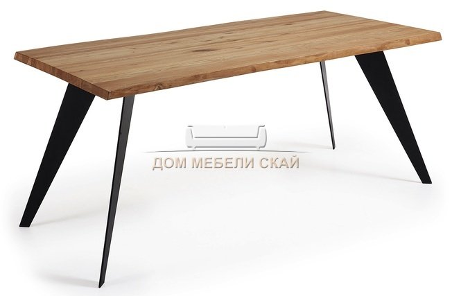 Стол обеденный Nack 180x100, черный каркас/натуральный дуб C747M40