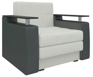 Кресло-кровать Мираж, белое/черное/экокожа