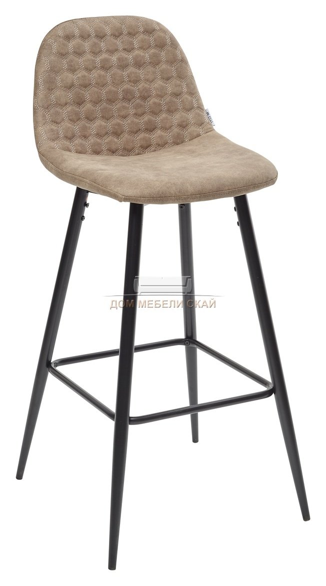 Барный стул LION BAR, велюровый серо-коричневого цвета