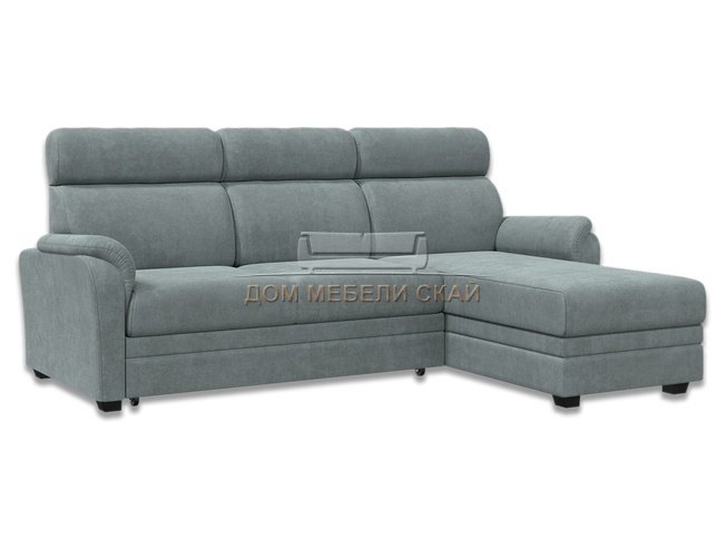 Угловой диван-кровать Омега 2-1, серый велюр