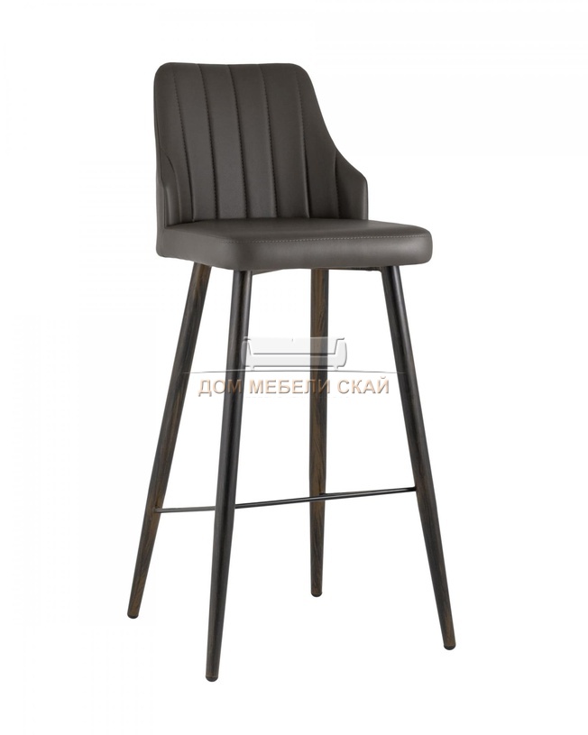 Стул барный Коналл, экокожа серо-коричневого цвета таупе