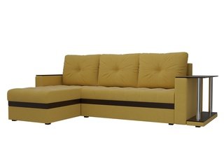 Угловой диван-кровать левый Атланта М, желтый/микровельвет