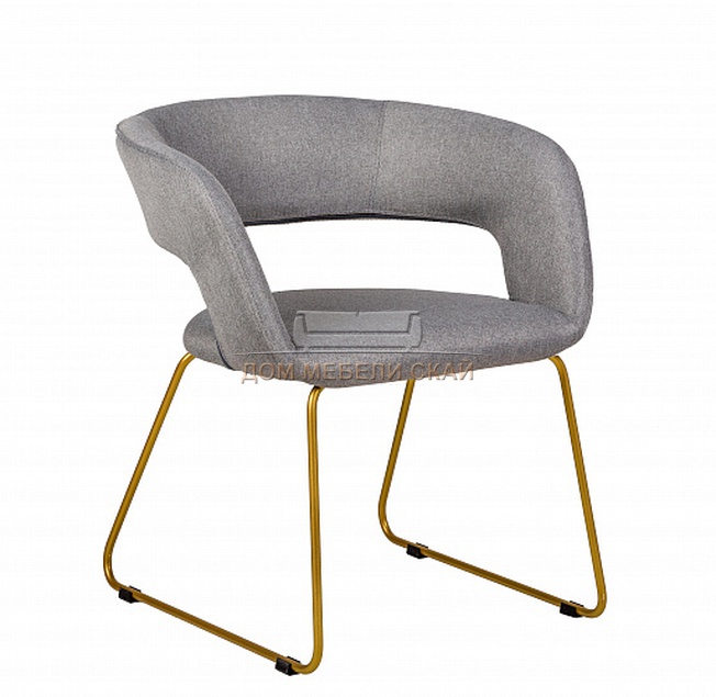 Стул-кресло Walter, рогожка светло-серого цвета/линк золото