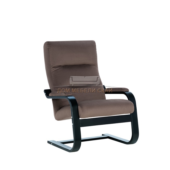 Кресло Leset Оскар, велюр V23 молочный шоколад/венге