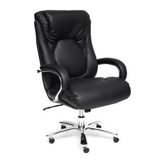 Кресло офисное Макс Max, черная натуральная кожа