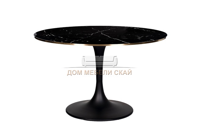Стол обеденный раскладной 46AS-DT5042-BL, черный мрамор/золото