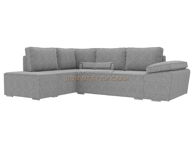 Угловой диван-кровать левый Хавьер, серый/рогожка