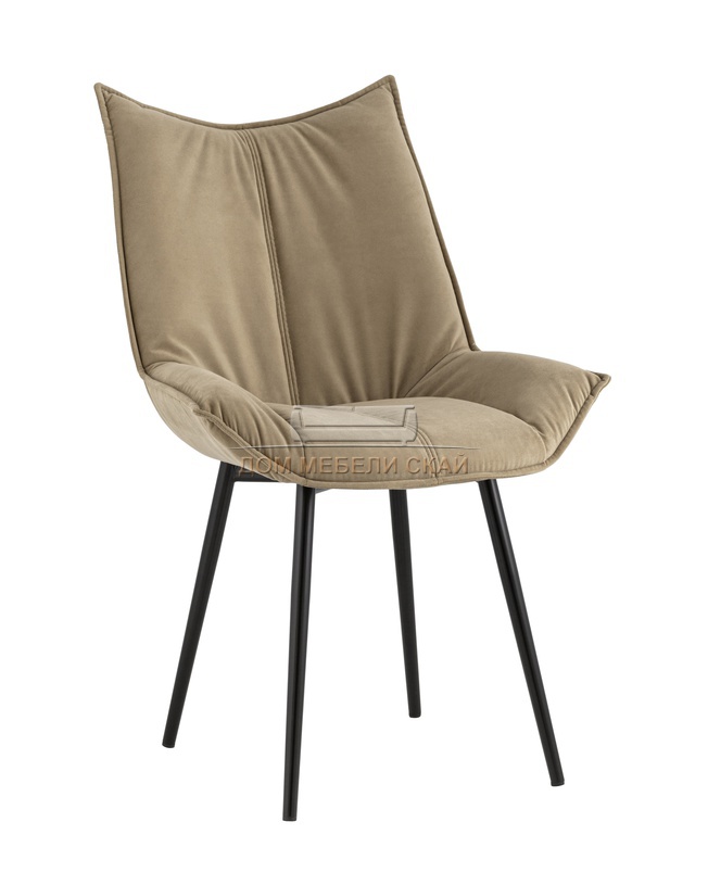 Стул Осло, велюровый светло-коричневого цвета капучино/черный