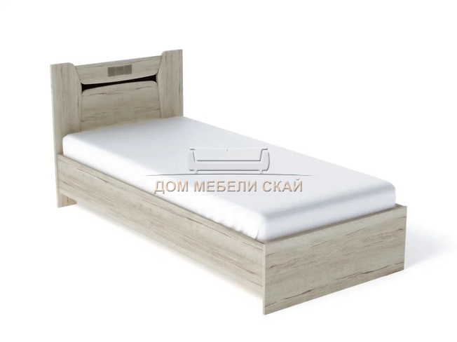 Кровать односпальная 90x200 Мале, дуб галифакс белый