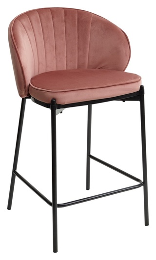 Полубарный стул WENDY, велюровый розового цвета