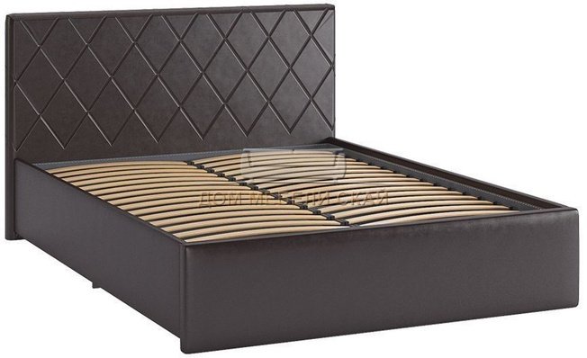 Кровать полутороспальная 140x200 Ника, шоколадная экокожа