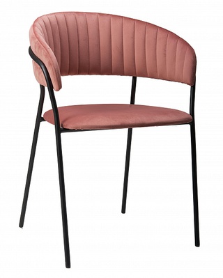 Стул-кресло Portman, бархат розового цвета pink/черный