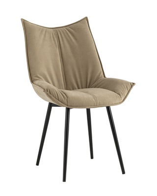 Стул Осло, велюровый светло-коричневого цвета капучино/черный