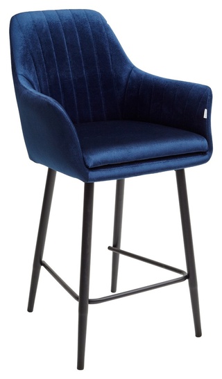 Полубарный стул Роден, велюровый синего цвета Blitz 20